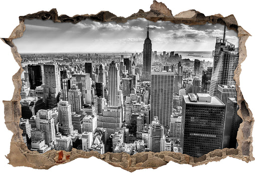 New York bei Tag 3D Wandtattoo Wanddurchbruch
