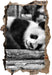 süßer kleiner Pandabär 3D Wandtattoo Wanddurchbruch