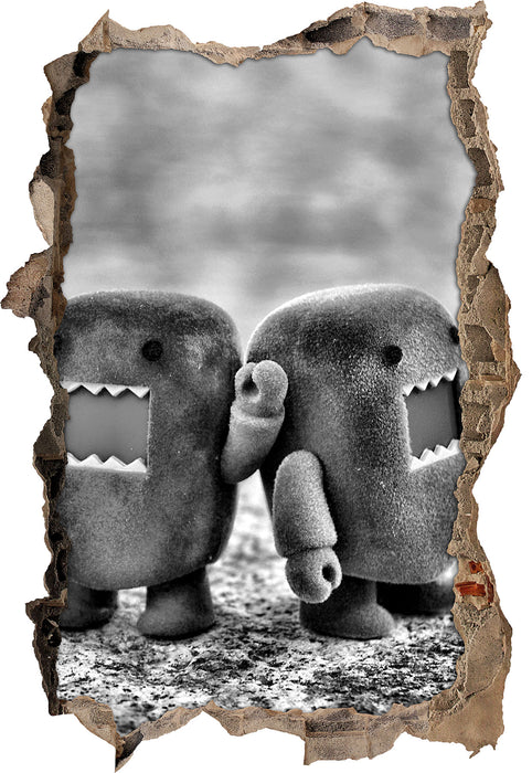 Pixxprint Rawr Monsterpuppen, 3D Wandtattoo