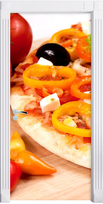 Köstliche Pizza aus Italien Türaufkleber