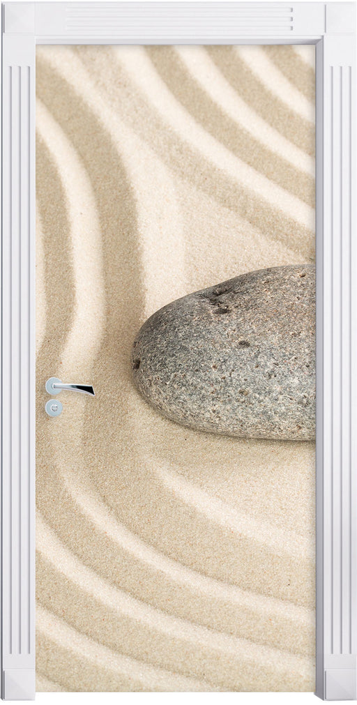 Steine in Sand mit Muster Türaufkleber