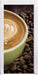 Cappucino zwischen Kaffeebohnen Türaufkleber
