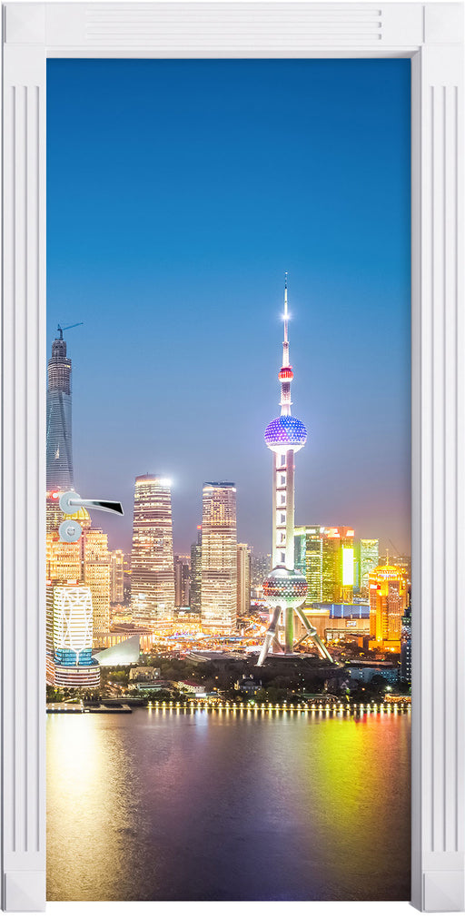 Shanghai Skyline Türaufkleber