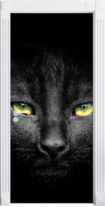 Dark schwarzes Katzengesicht Türaufkleber