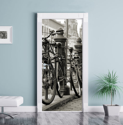 Fahrrad in Amsterdam Türaufkleber im Wohnzimmer