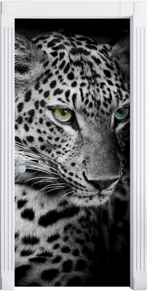 Leopardenkopf Türaufkleber