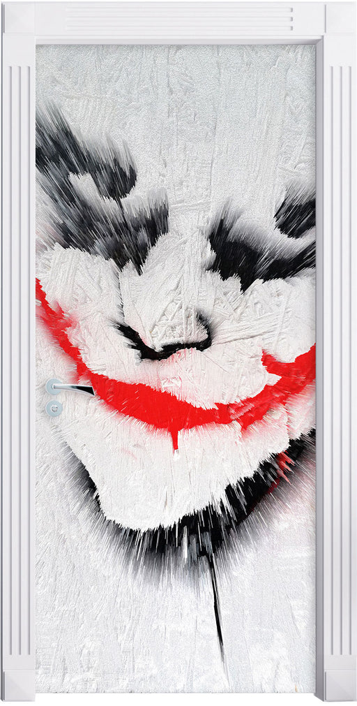 Joker Gesicht auf Spanplatte Türaufkleber