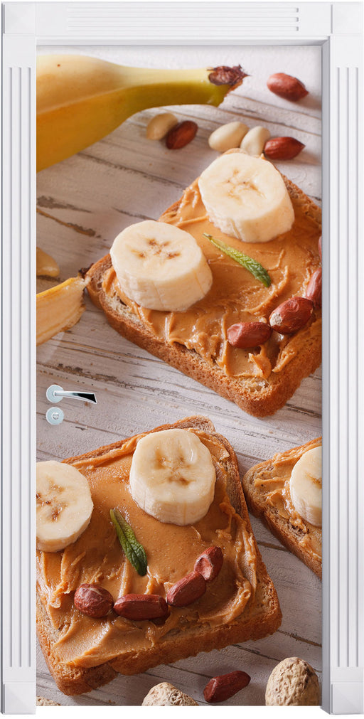 Erdnussbutter Bananen Sandwich Türaufkleber
