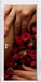 weiblicher Körper mit Rosen Blumen Türaufkleber