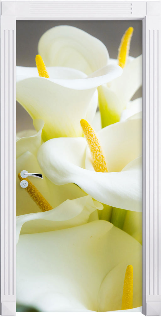 Wunderschöne weiße Calla Lilien Türaufkleber