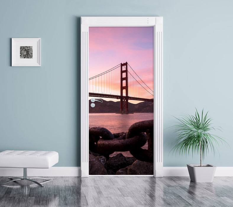 Golden Gate Bridge Türaufkleber im Wohnzimmer