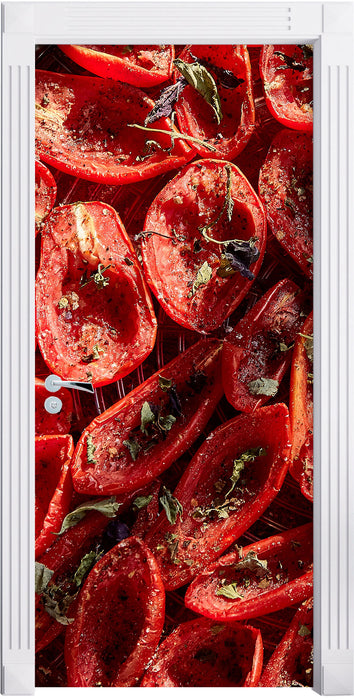 Tomaten Olivenöl Kräuter Türaufkleber