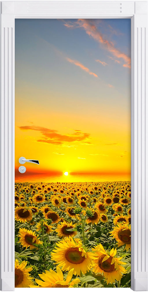Sonnenuntergang Sonnenblumen Türaufkleber
