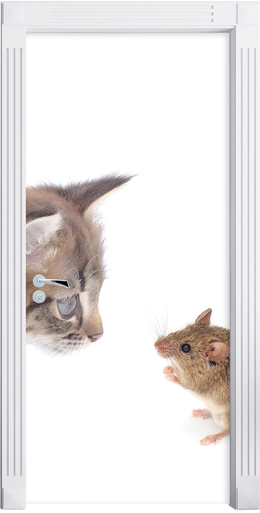 Katze und Maus Freunde Türaufkleber