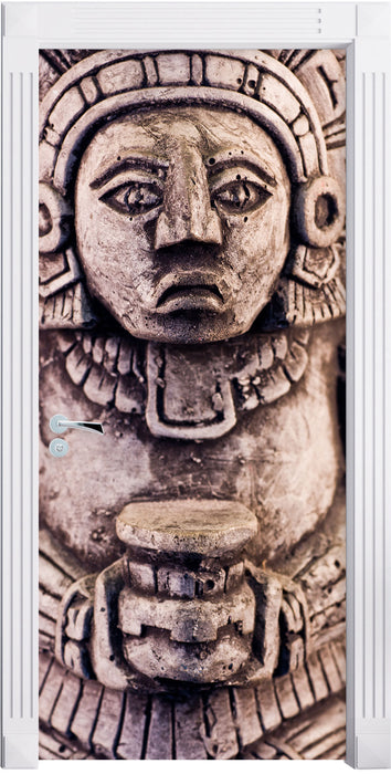 kleine Maya Skulptur Türaufkleber