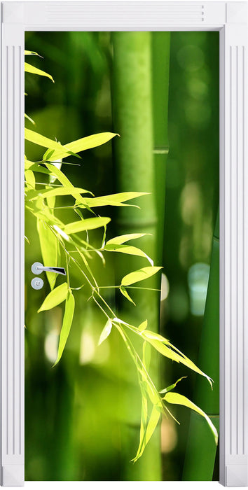 Bambus mit Blättern Türaufkleber