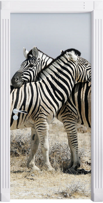 Schmusende Zebras Türaufkleber