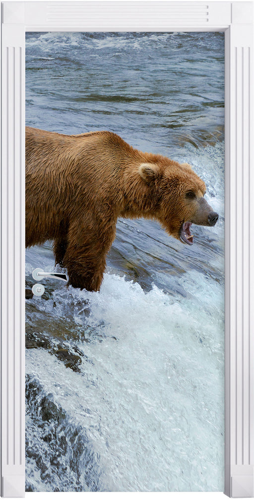 Bären fangen Lachs Türaufkleber