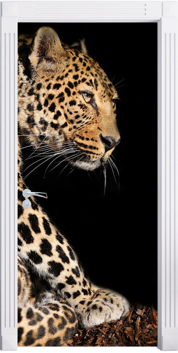 Anmutiger Leopard Türaufkleber