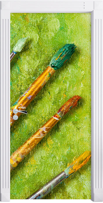 Pinsel mit gemalten Bild Türaufkleber