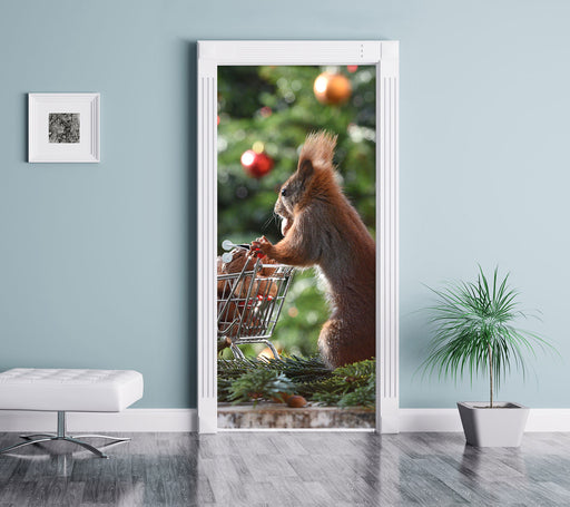 Eichhörnchen Türaufkleber im Wohnzimmer