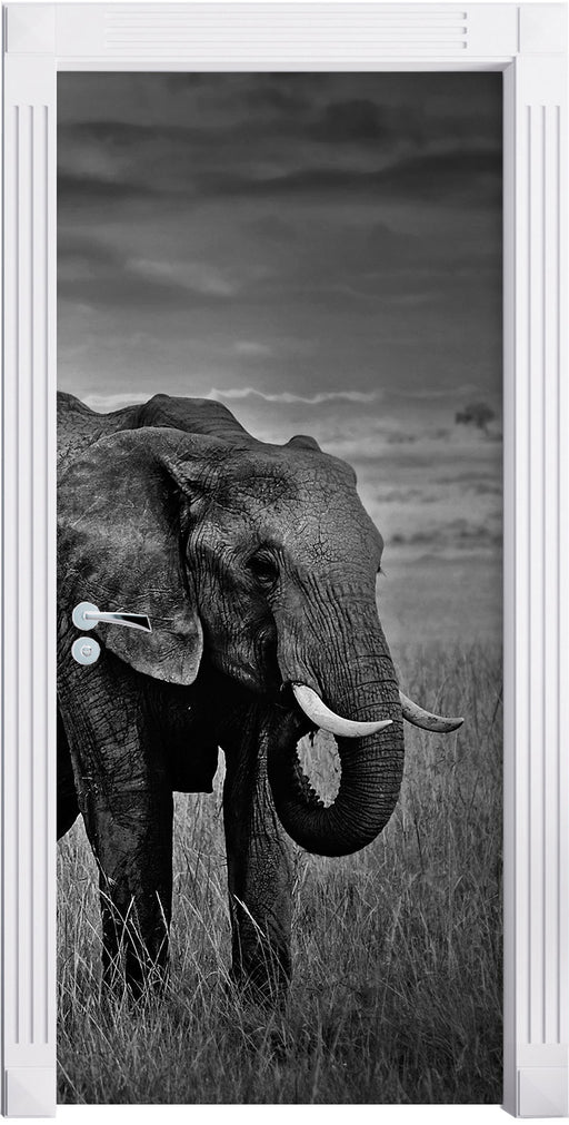 Elefanten in der Savanne Türaufkleber