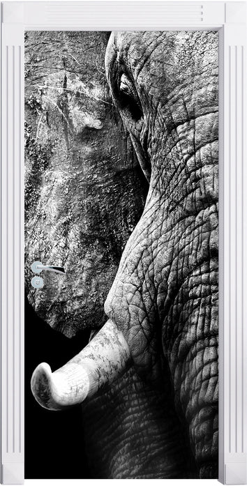 Elefant B&W Türaufkleber