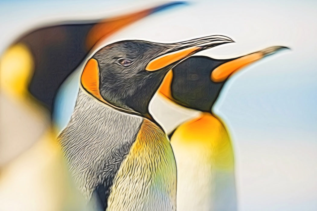 Majestätisch Kaiserpinguine, Glasbild