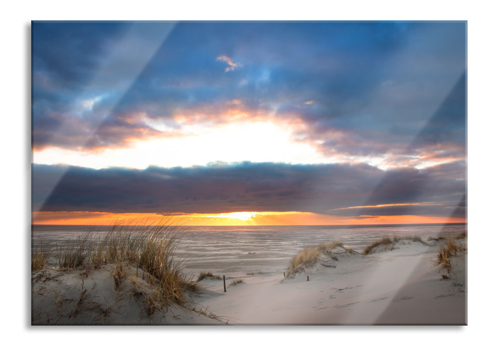 Pixxprint Sanddüne an der Nordsee, Glasbild