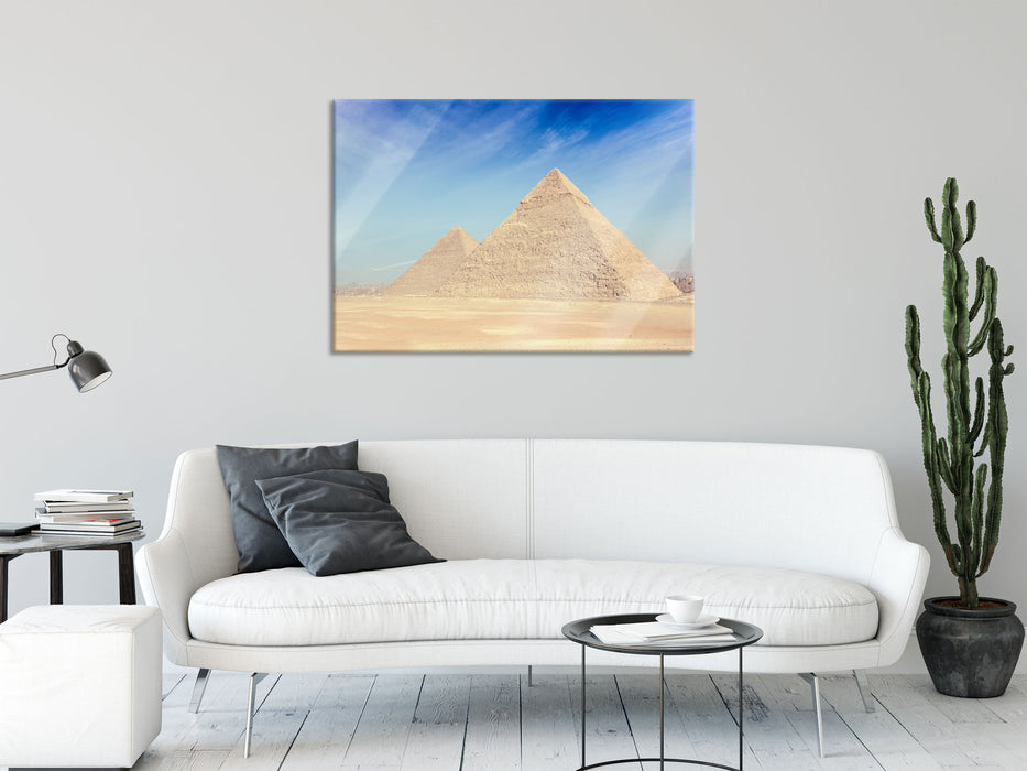 Beeindruckende Pyramiden von Gizeh, Glasbild