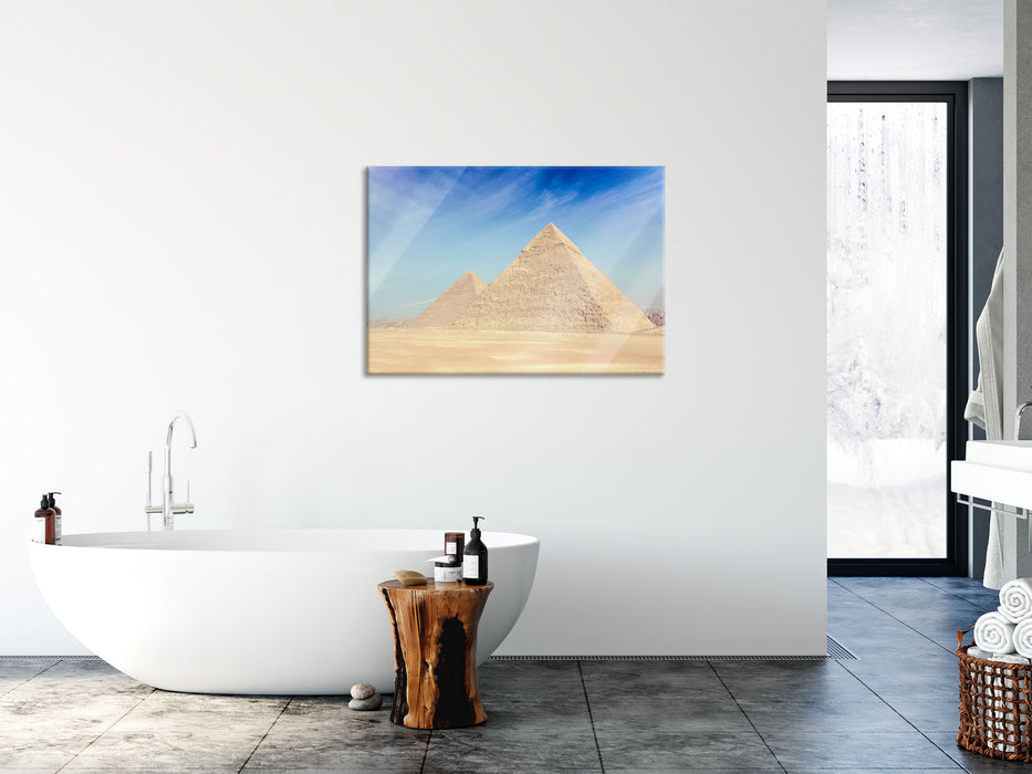 Beeindruckende Pyramiden von Gizeh, Glasbild