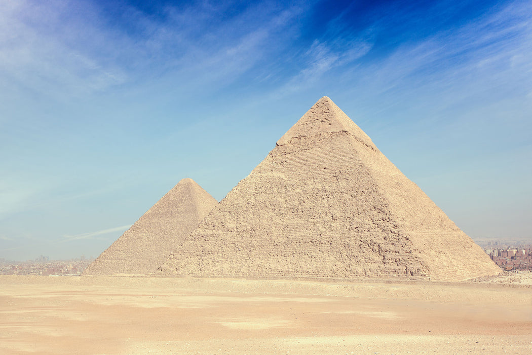 Beeindruckende Pyramiden von Gizeh, Glasbild