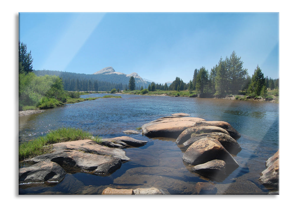 Pixxprint Fluss in Yosemite National Park, Glasbild