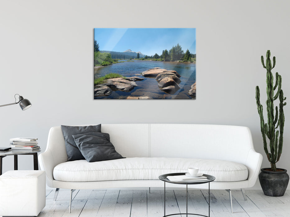 Fluss in Yosemite National Park, Glasbild