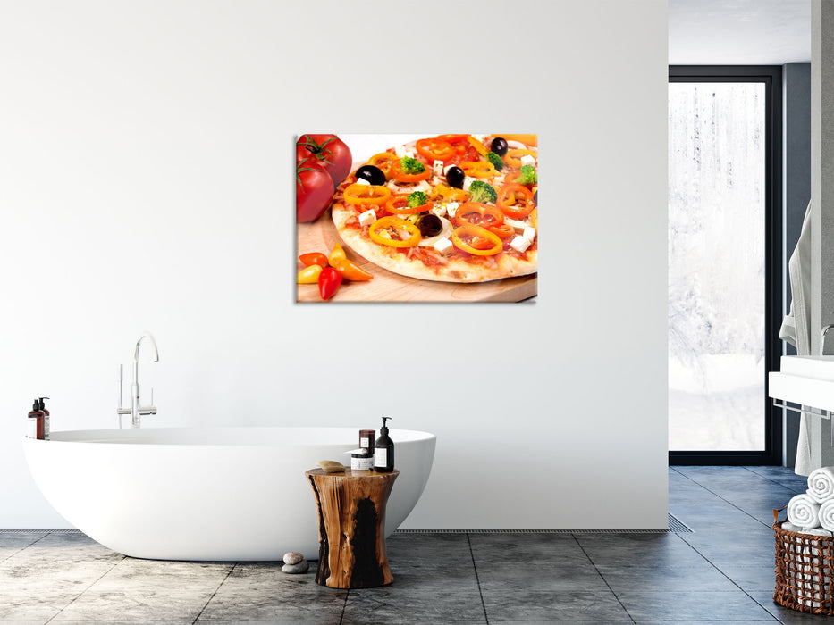 Köstliche Pizza aus Italien, Glasbild