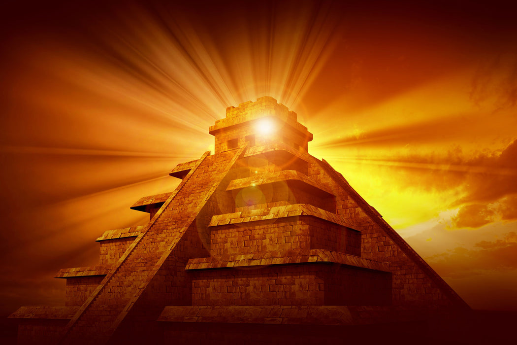 Prächtige Maya Pyramide, Glasbild