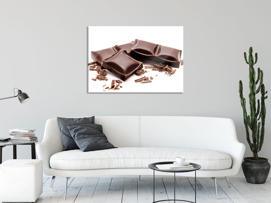 Leckere Tafel Schokolade, Glasbild