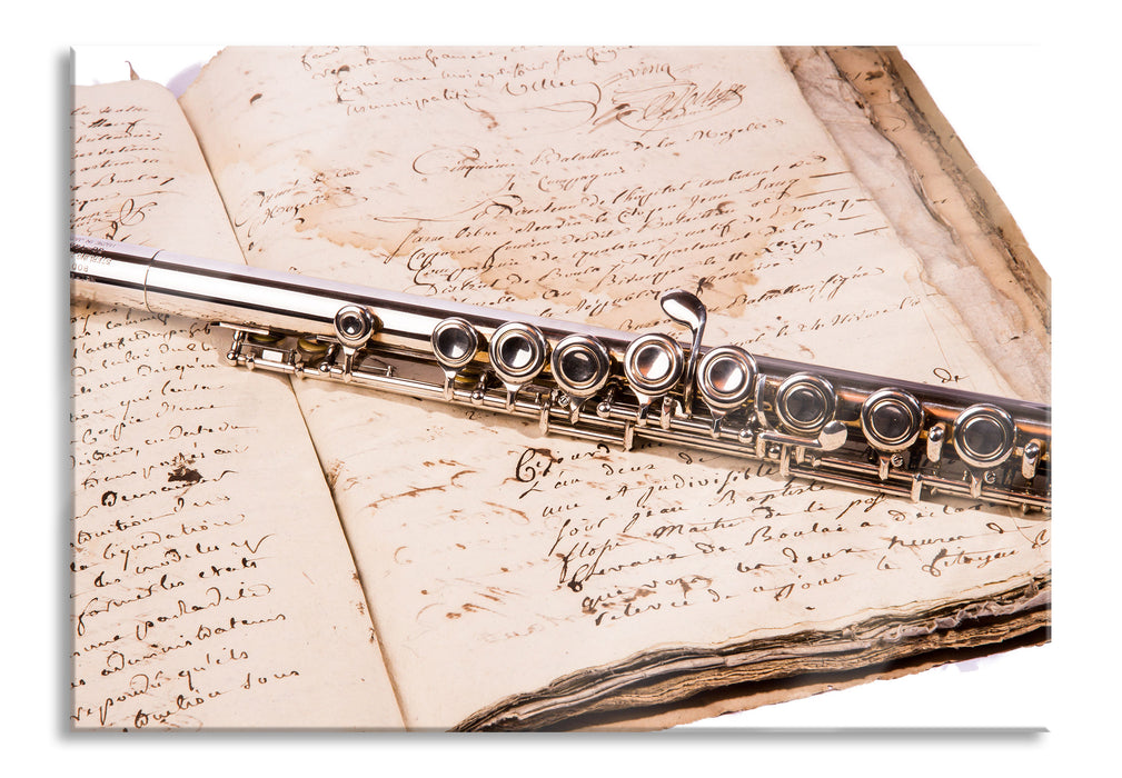 Pixxprint Querflöte, Glasbild