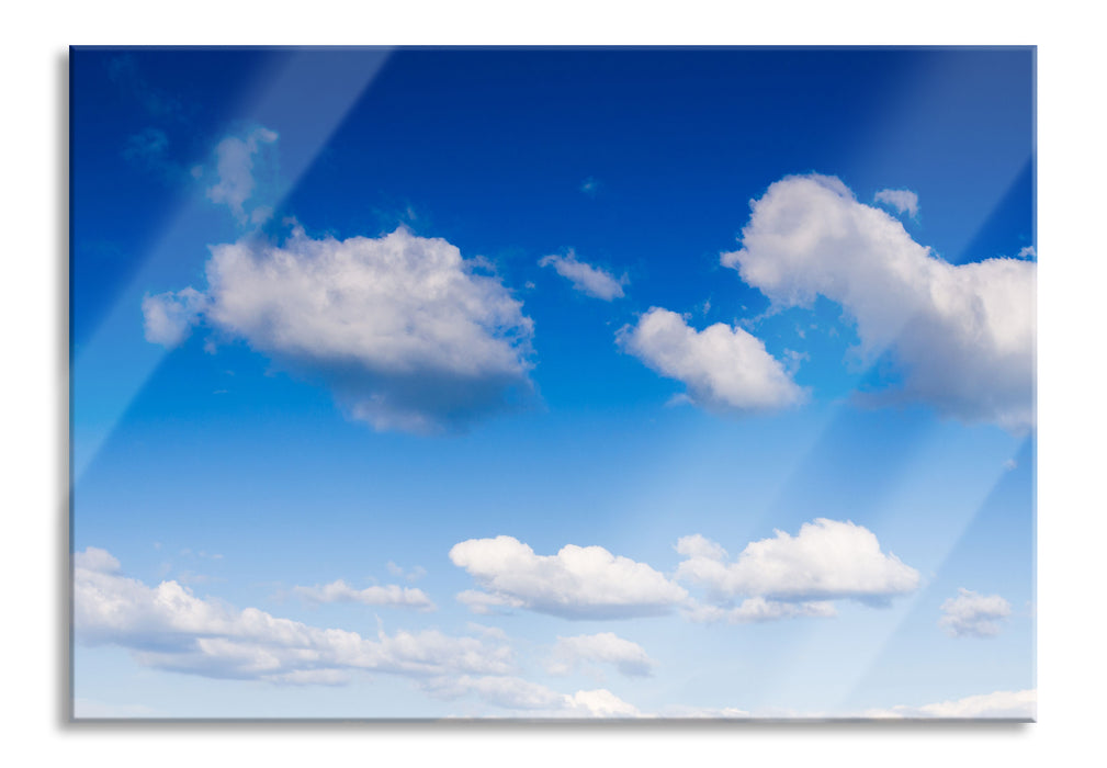 Pixxprint Wolken am blauen Himmel, Glasbild