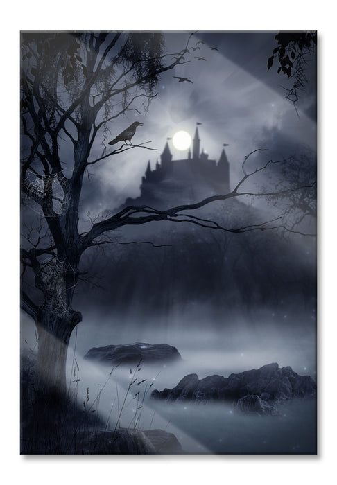 Pixxprint Düstere Burg, Glasbild