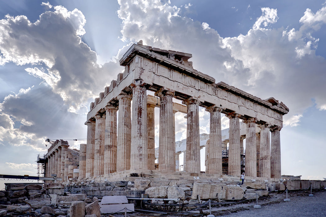 Antike Säulen Griechenland, Glasbild