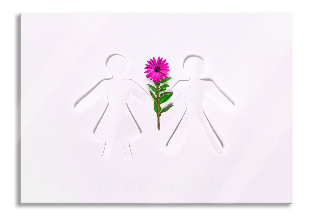 Pixxprint Pärchen mit Blume, Glasbild