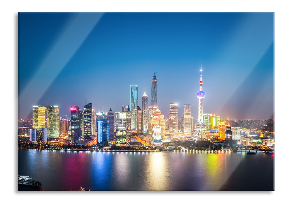 Pixxprint Shanghai Skyline, Glasbild