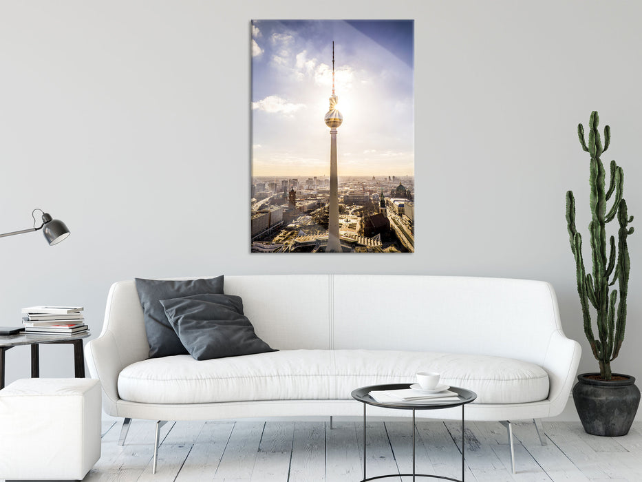 Großstadt Fernsehturm Berlin City, Glasbild