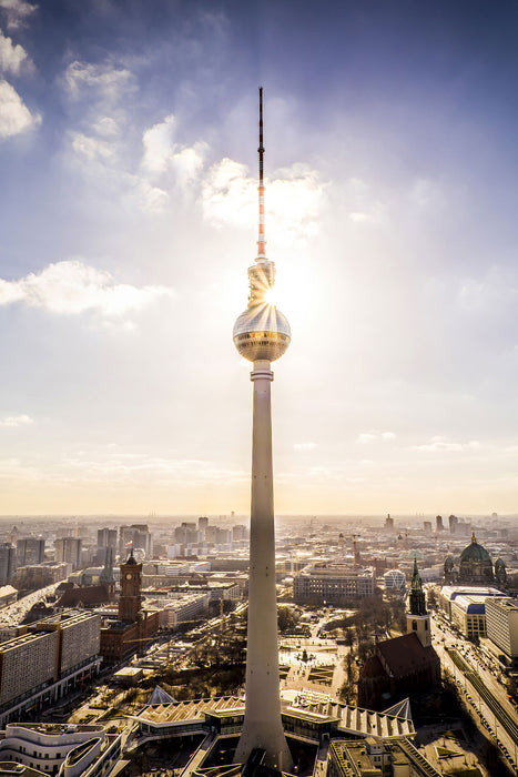 Großstadt Fernsehturm Berlin City, Glasbild