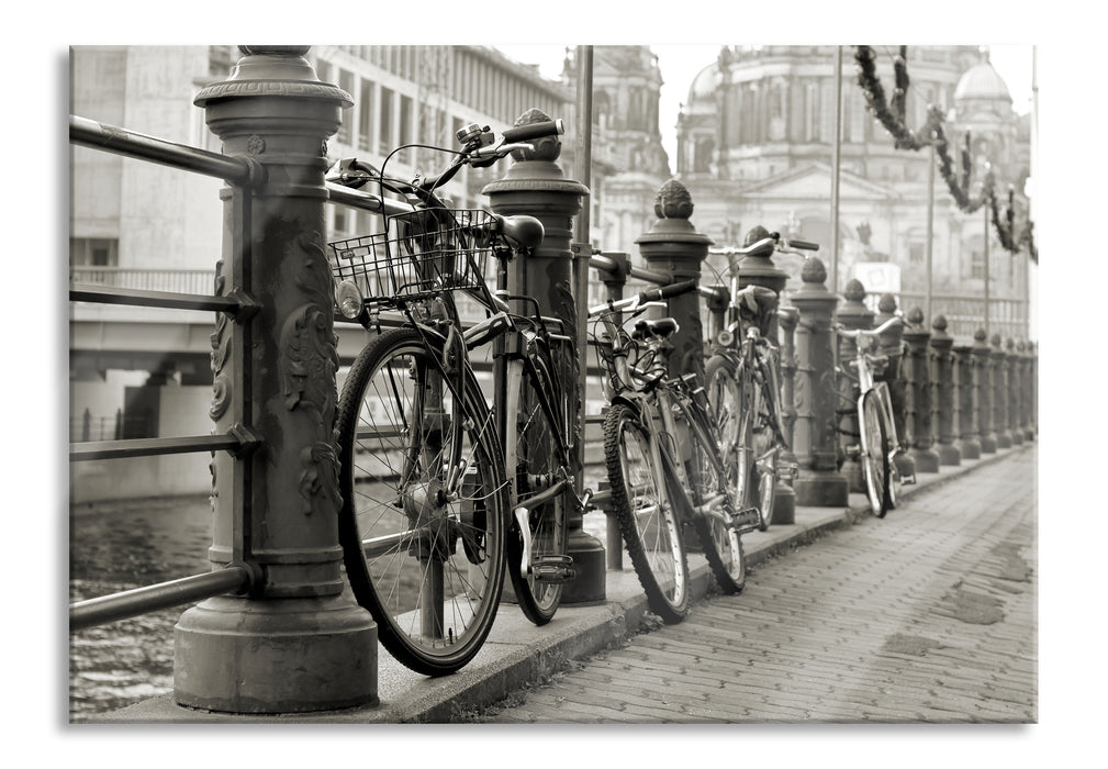 Pixxprint Fahrrad in Amsterdam, Glasbild