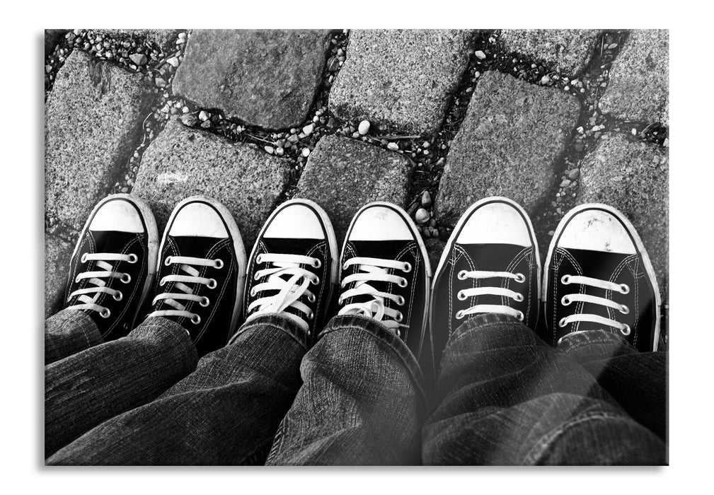 Pixxprint Lässige Schuhe, Glasbild