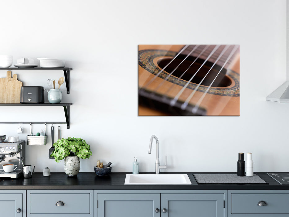 Gitarrensaiten Musik, Glasbild