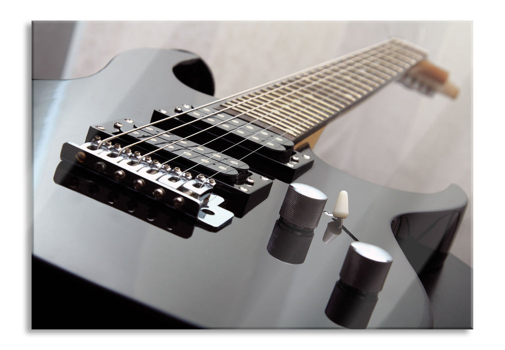 Pixxprint Black Guitar, Glasbild