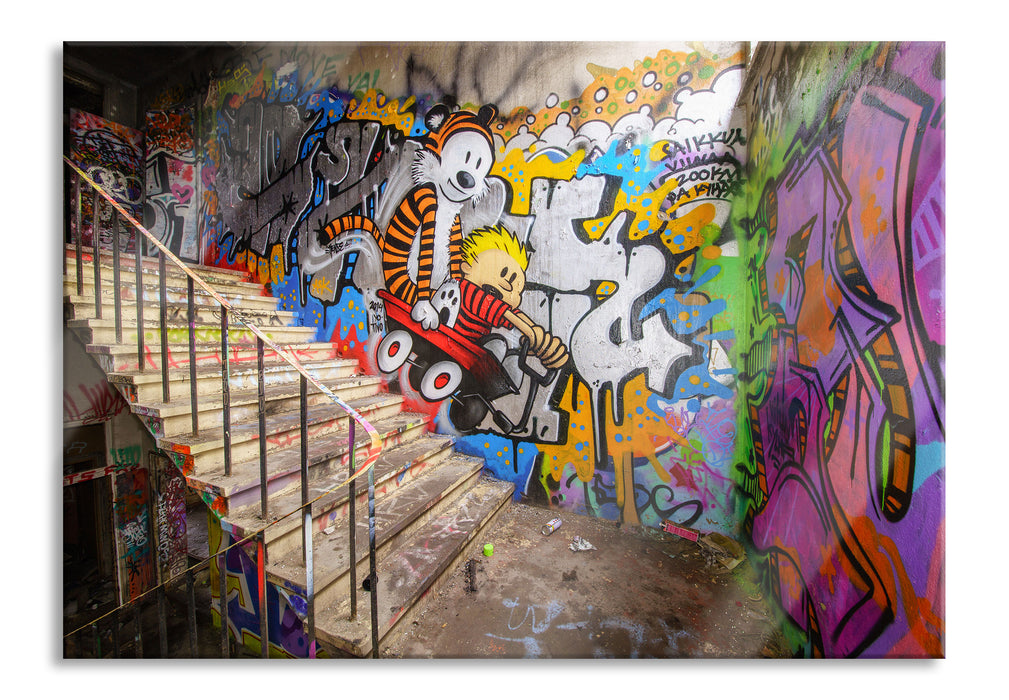 Coloured Streetart Graffiti, Glasbild
